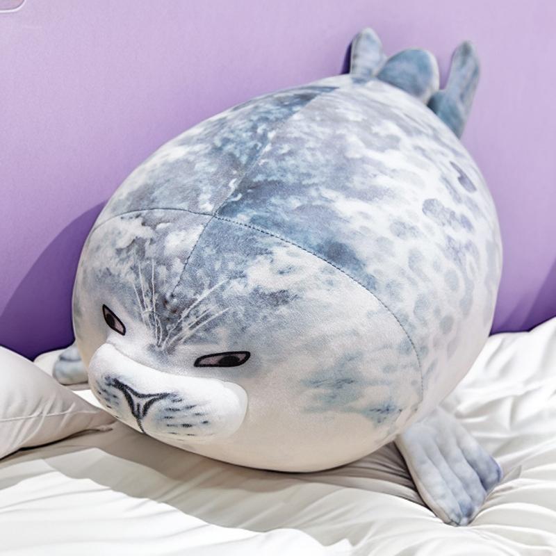 Roze Blauw Koppel Zegel Pluche Knuffeldieren Speelgoed Kawaii Jongens Meisjes Kinderen Slaap Knuffelkussen Kamer Decoratie Kerstcadeau Idee 25cm
