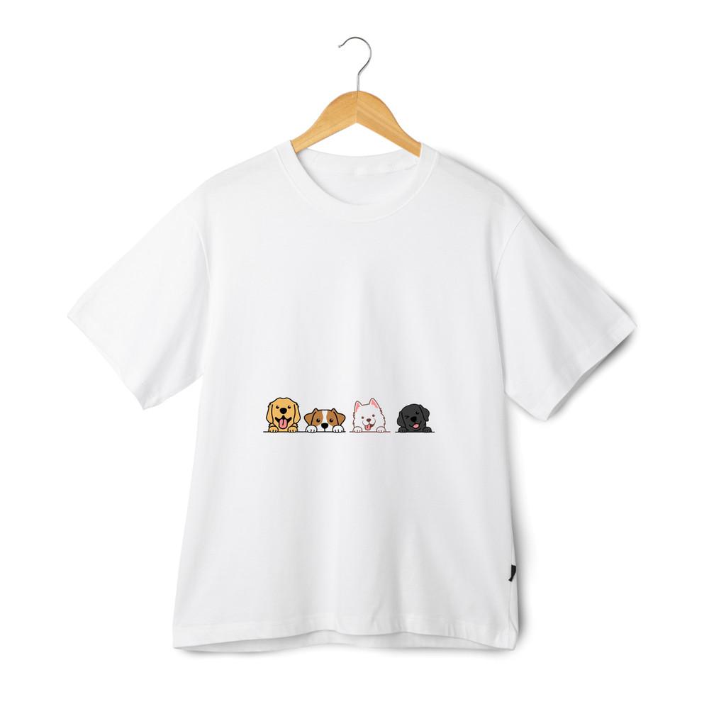 Golden Retriever Beagle Samoyed T-Shirt - Unisex Funny Dog Cartoon Graphic Tee