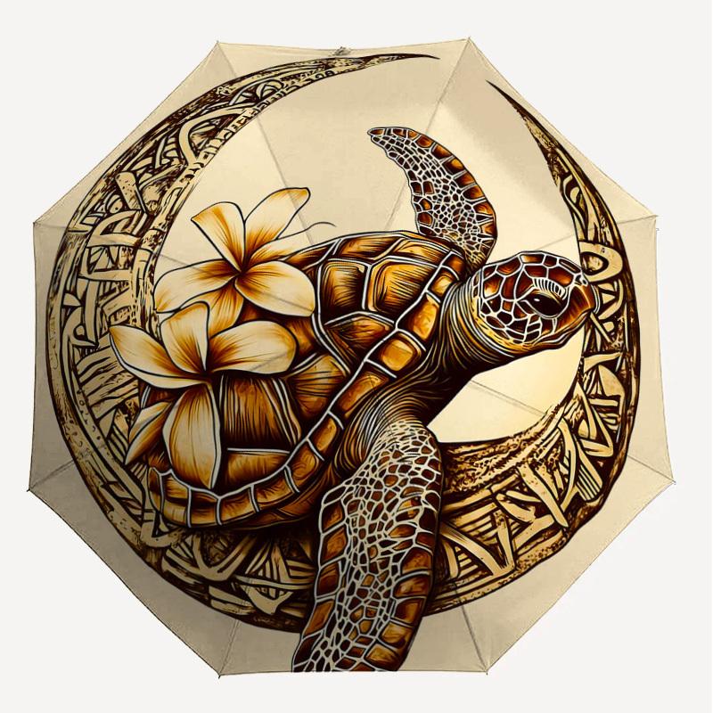 1PC Turtle Moon Umbrella-8-Rib Reinforced, Automatic Open, Lightweight & Durable, Fashion Accessory for Outdoor, H0395
