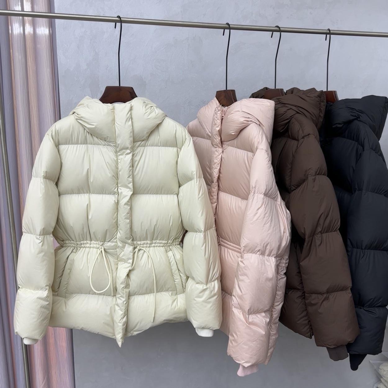 

Женская утягивающая куртка на гусином пуху в корейском стиле 2024 года с капюшоном — плотная, легкая, роскошная и теплая S