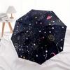 Sternenhimmel-Muster Neuer Automatischer Faltregenschirm, 1 Stück Tragbarer Reise-Regenschirm mit 8 Speichen, Unisex Outdoor-Sonnenschirm für Hallo
