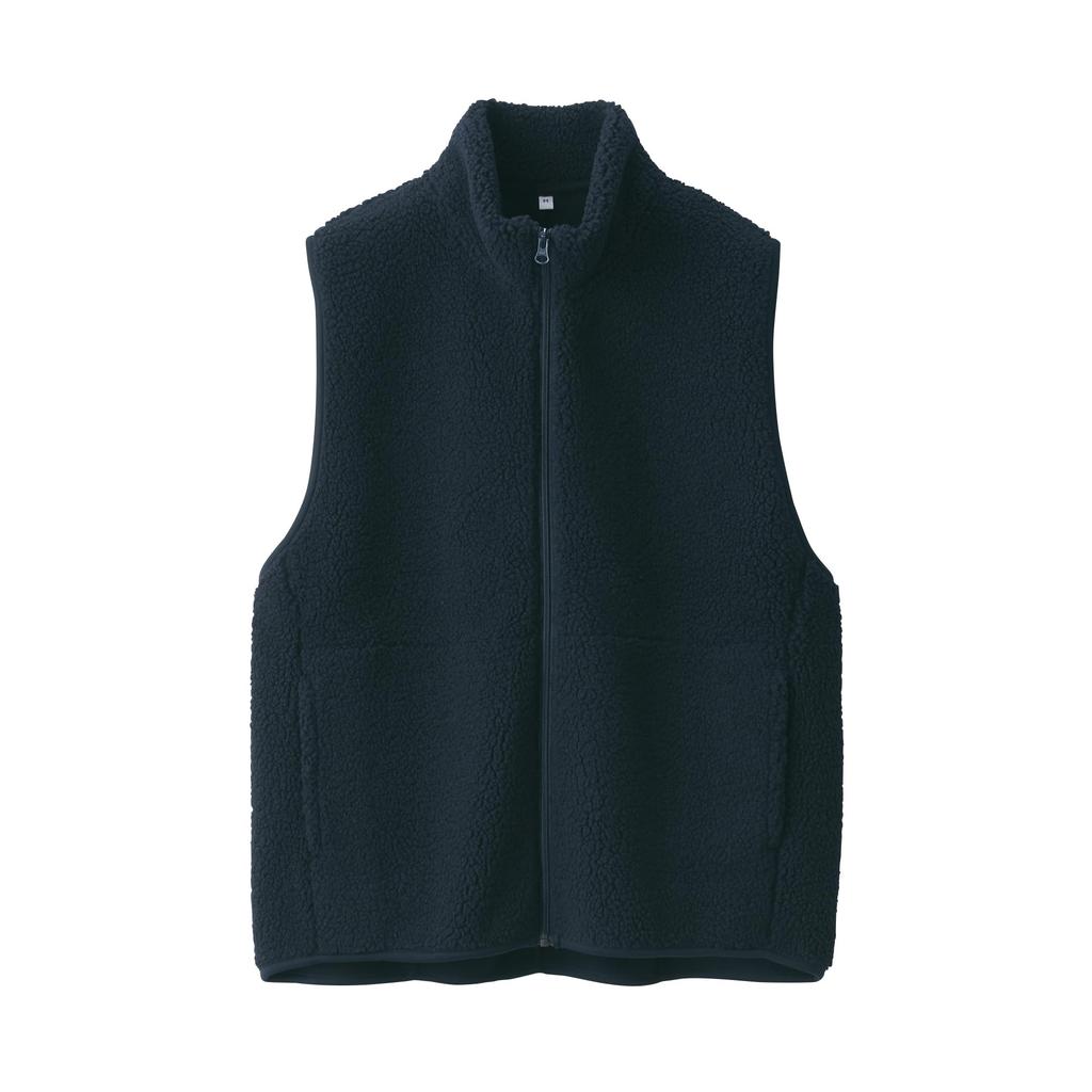 MUJI Boa Fleece Dark Size BB2QQA4A Women's Vest, Navy, XS,