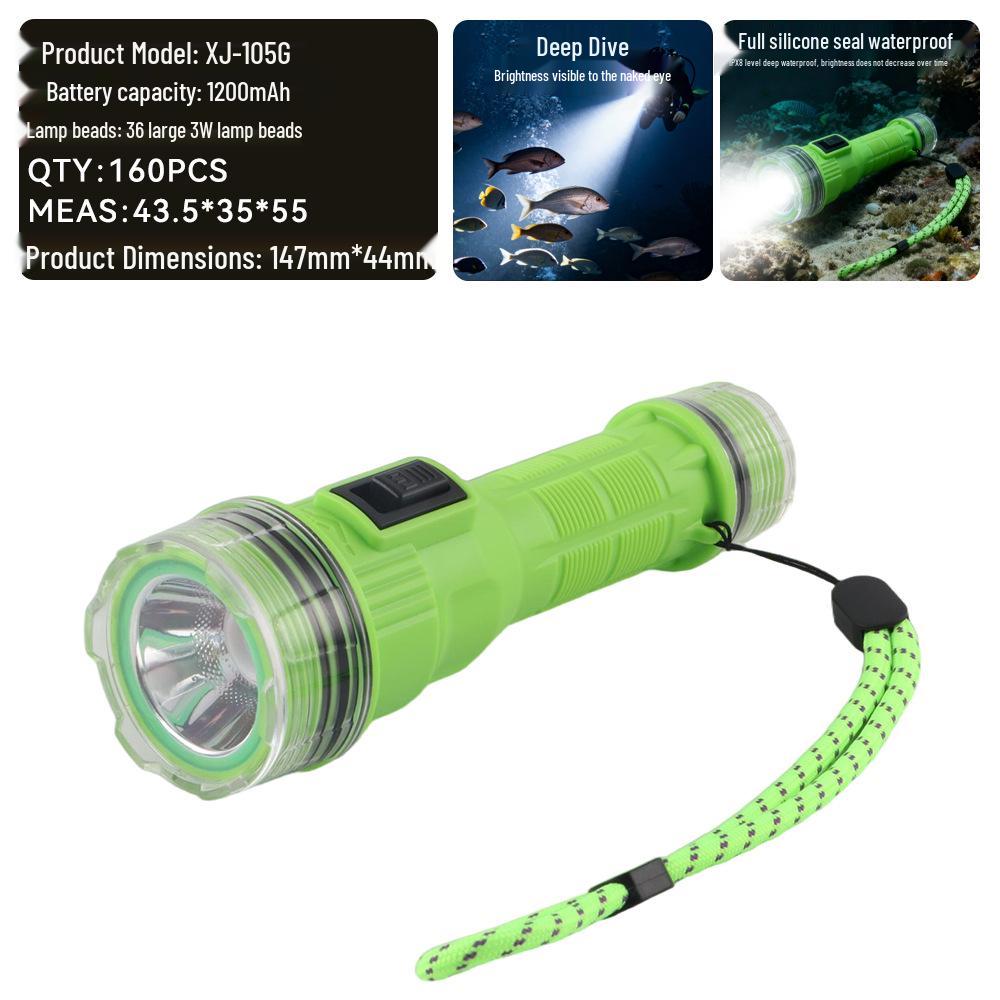 Ultra-Bright LED Waterproof Diving Headlamp – High-Power Outdoor Underwater Flashlight