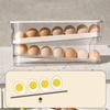 White Roll Off Egg Storage Rack Double-layer Egg Storage Box Rolling Egg Dispenser  for Household
