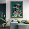 Plague Doctor Wash Your Hand Bathroom Poster Canvas Painting Retro Public Health Wall Art For Toilet Office Room Home Decoration