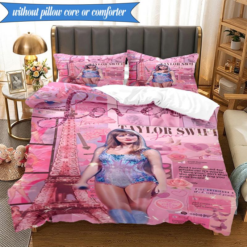 3-teiliges Taylor Music Lover Artwork Bettwäsche-Set, inklusive 1 Bettbezug und 2 Kissenbezügen. Perfekt für Schlafzimmer, Wohnheim, Weihnachtsgeschenk für Fans