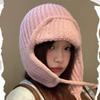 Winter Atmosphere Ins Korean Style Knitted Woolen Hat for Women Autumn and Winter Warm Ear Protection Flight Hat Ski Thunder Hat