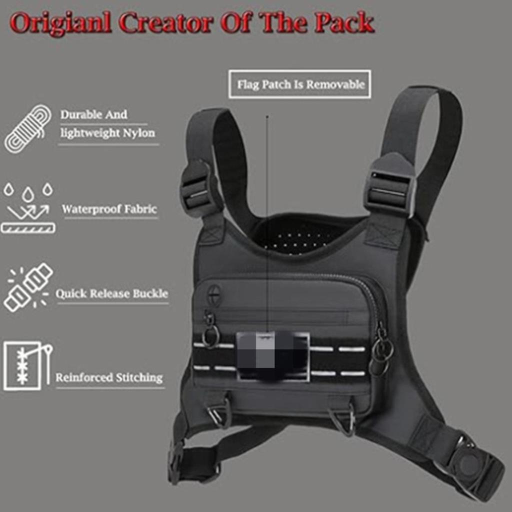 Lightweight Vest Chest Bag For Backpacking Sports Chest BagWaterproof Adjustable Sport Carrier Pouch Phone Holder For Running