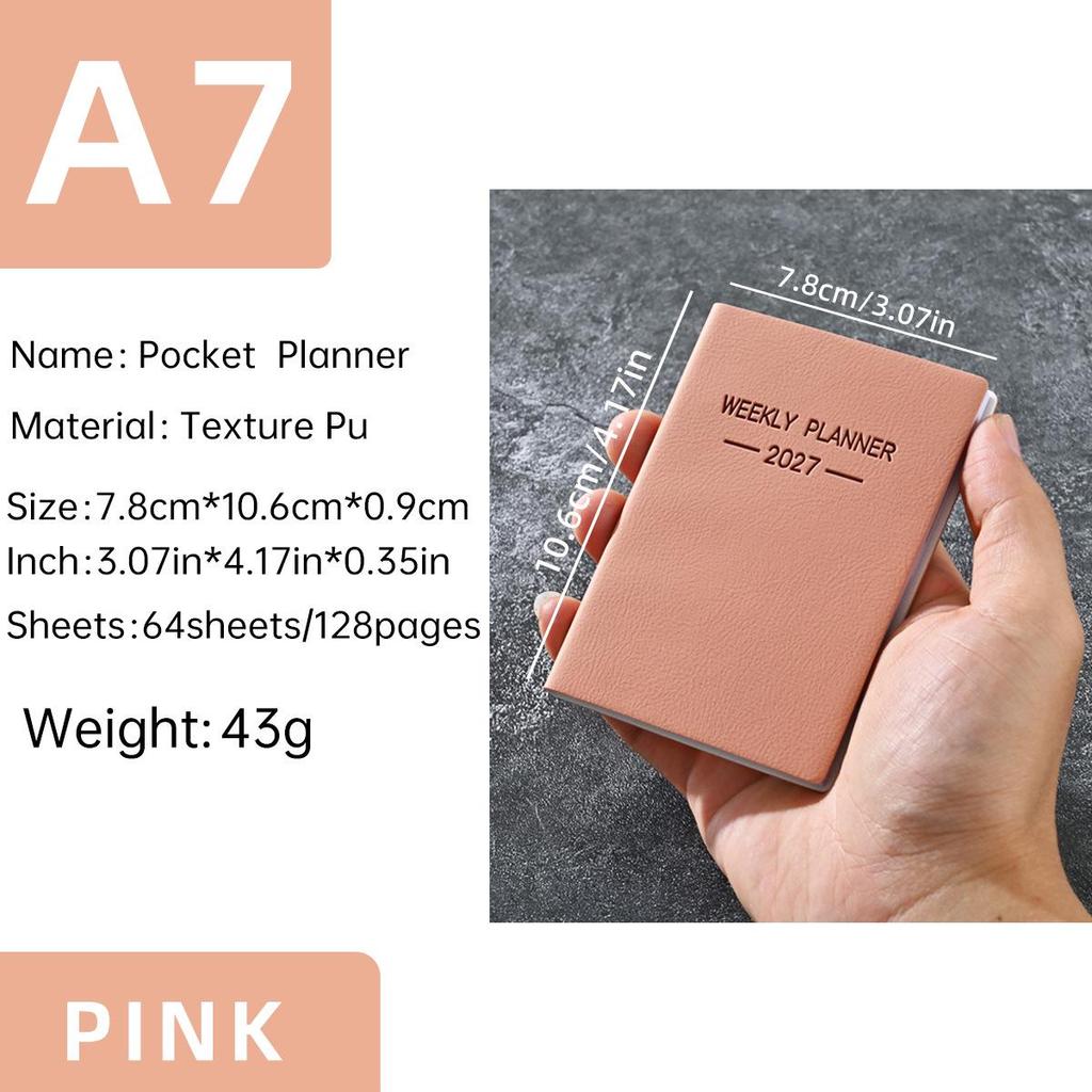 Planner Settimanale Inglese Compatto 2027 A7 Mini - Agenda Sottile
