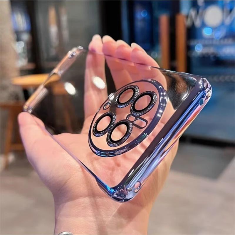 Applicable To Huawei P90 Borderless Mobile Phone Case MATE80 Transparent Electroplating Mate70p Anti-drop Magic8 Protective Case