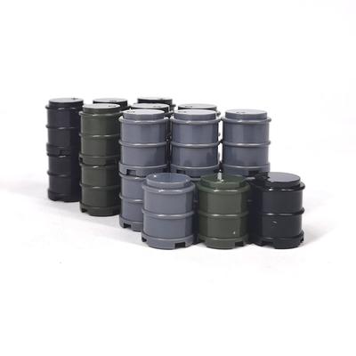 Gas Oil Drum Military Small Particles Splicing Assembly Spare Parts Scene Weapon DIY Building Block Toy