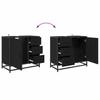 Bathroom Furniture Set 3 Pcs Black Oak Effect Particleboard