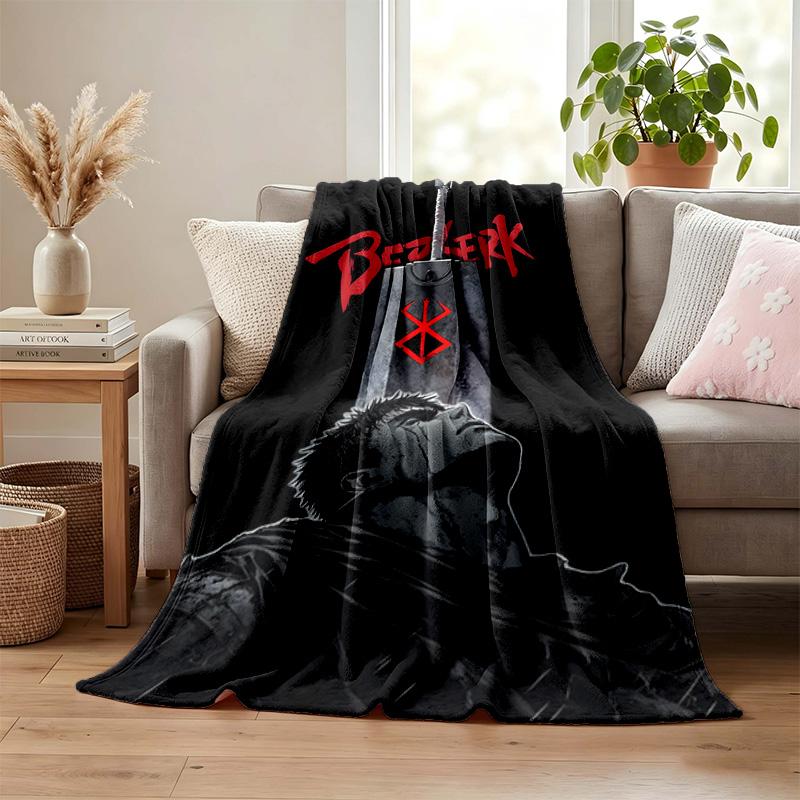 Berserk Deken Flanellen Deken Zacht Gezellig Pluche Plaid voor Bank Bed Lichtgewicht Woondecoratie