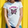 Women's Round Neck Butterfly Print T-shirt, Casual and Fashionable, Spring and Summer Women's T-shirt, Writing Individual Beauty