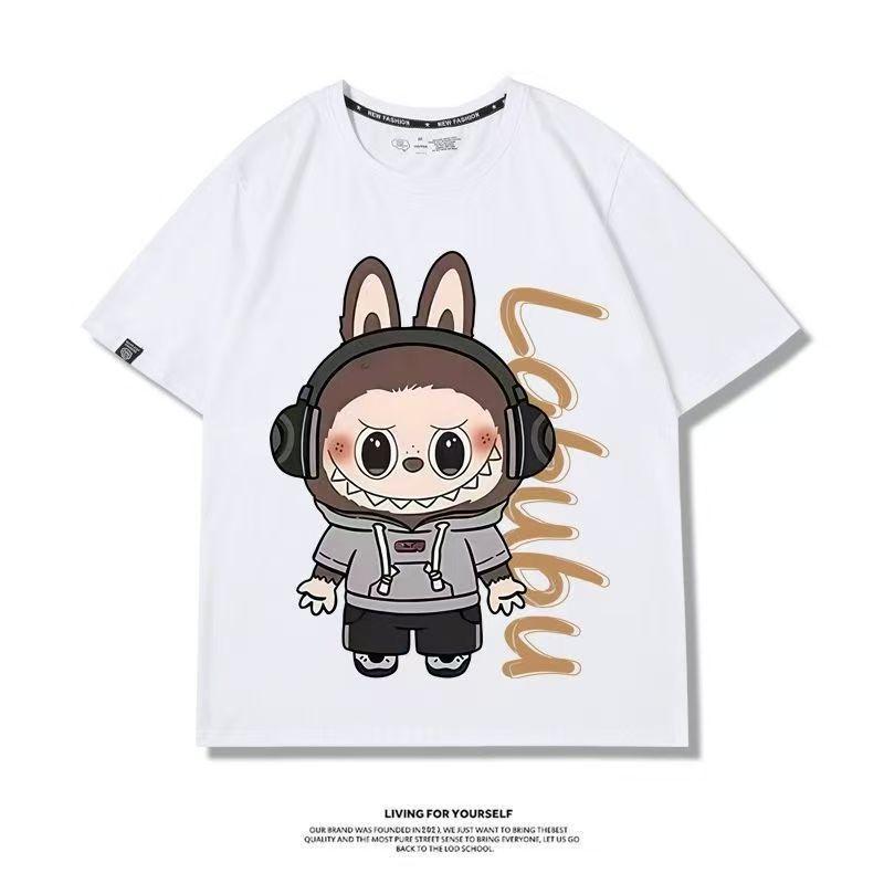 Kreslené tričko LABUBU s potiskem anime pro děti Zábavný top pro kluky a holky Dětský dárek