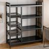 Floor-standing Multi-layer Kitchen Shelf for Cookware, Vegetables, Microwave, and Snacks