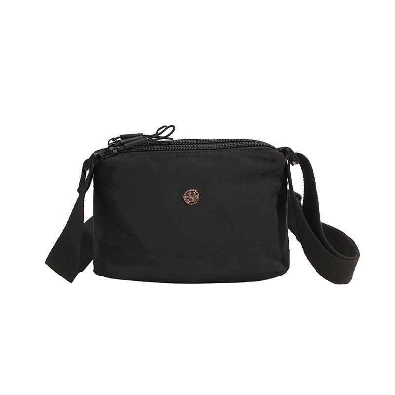 2025 new simple solid color nylon cloth casual simple small square bag large capacity multi-compartment shoulder bag