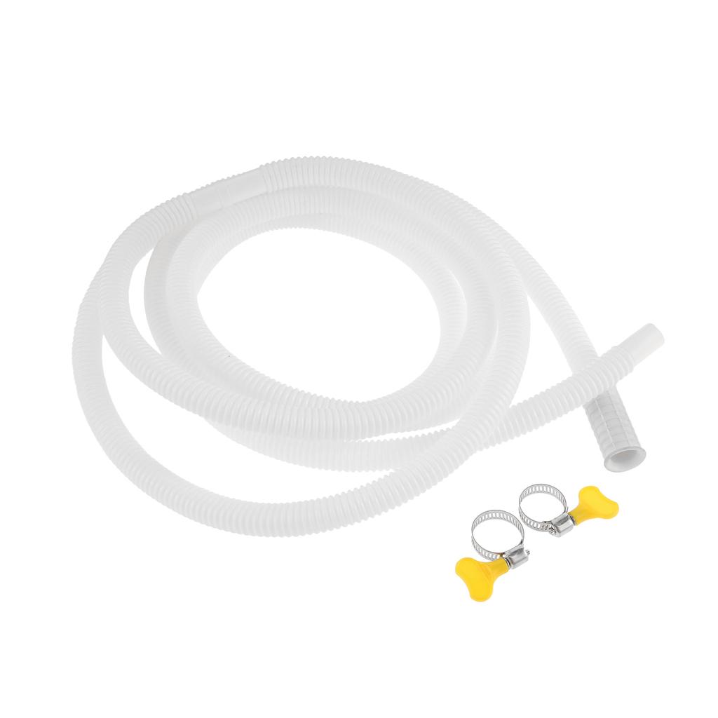 2M/3M PVC Universal Drain Hose for Dehumidifier/washing Machine Cuttable Leakproof Corrugated Drain Hose Replacement with Clamp