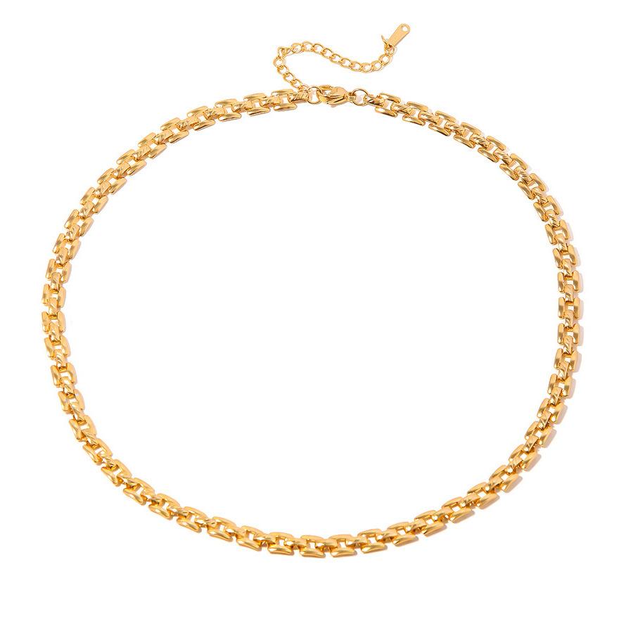 European and American Geometric Hollow Titanium Steel Necklace Women's Street Hip-hop Exaggerated Short Temperament Trend Does Not Fade