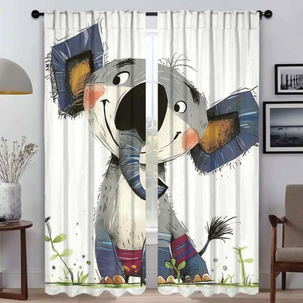 Fenstervorhang für Zimmer 2 Paneele Süßes Baby der Gru Verdunkelungsvorhänge Tüll für Schlafzimmer Heim Innenvorhänge Jalousien Wohnzimmer