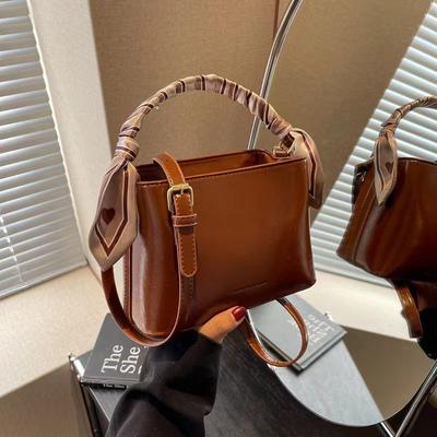 Premium Temperament Tragbare Kleine Tasche Damenmode Einfache Schultertasche Ausländischer Stil Messenger Eimerbeutel