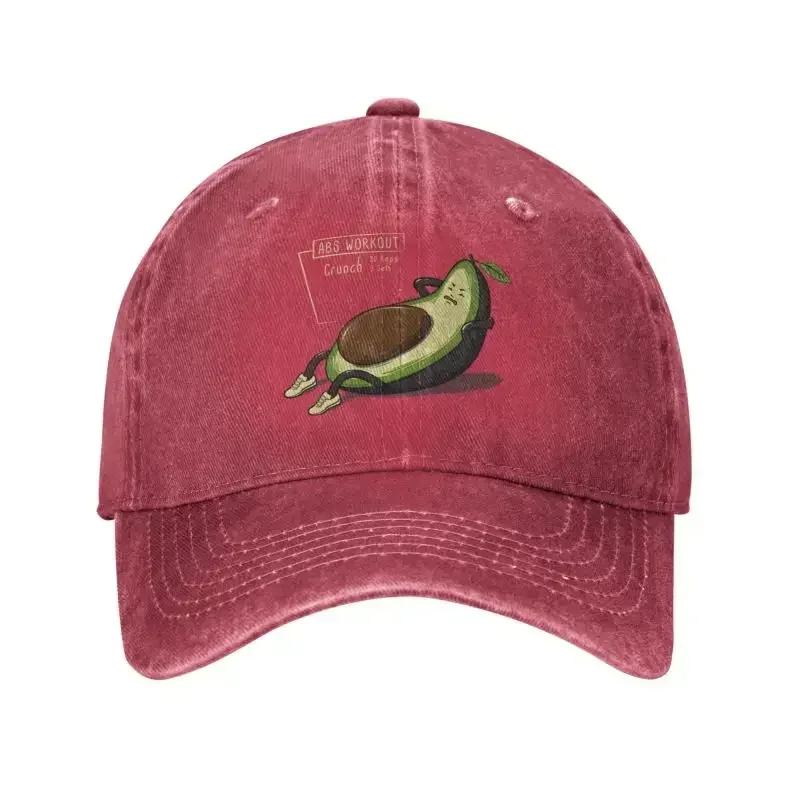 Classic Unisex Cotton Avocado Abs Workout Baseball Cap Adult Vegan Adjustable Dad Hat Women Men Hip Hop