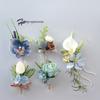 Complete Wedding Corsage Set: Boutonnieres for Parents, Groomsmen, Bridesmaids & Wrist Flowers