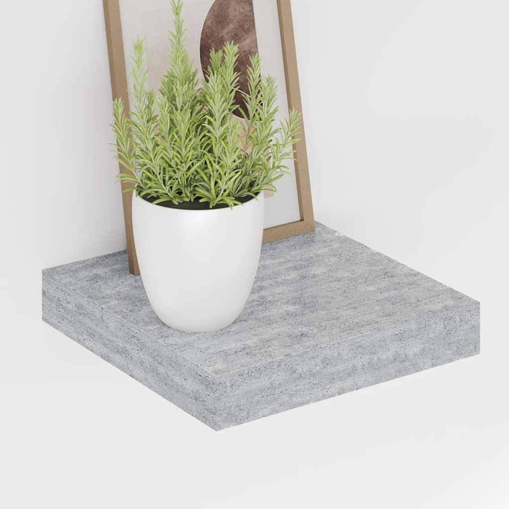 Vidaxl Wisząca Półka Ścienna, Szarość Betonu, 23 X 23,5 X 3,8 Cm, Mdf