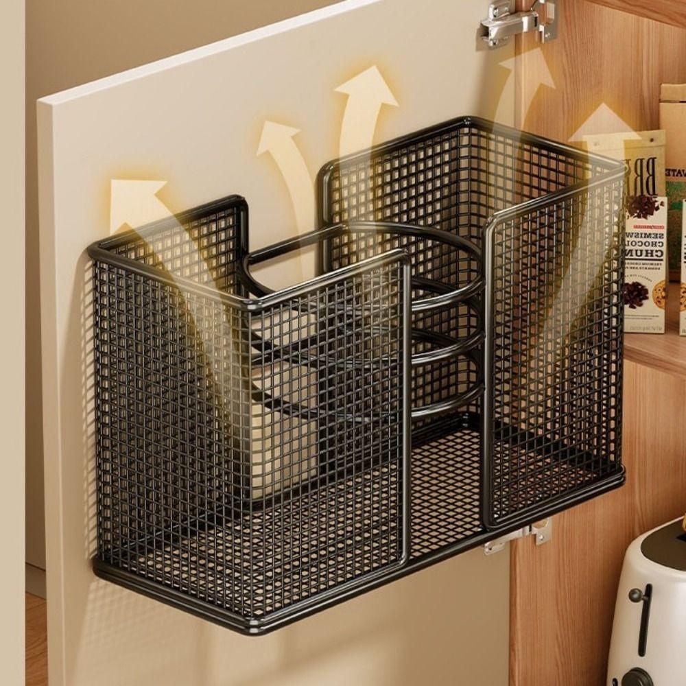 Iron Hair Dryer Storage Holders No-Drill Plastic Wrap Holder Hair Dryer Storage Rack  Bathroom