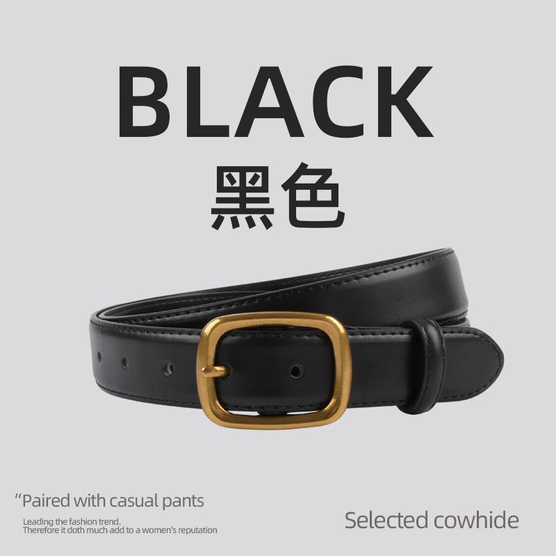 

Ladies, Cowhide Belt, Casual Retro, Real Belt, Versatile and High-end, Denim Belt, Sturdy and Durable 105cm