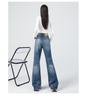 Women's 2024 Autumn/Winter Retro Blue High-Waisted Slim-Fit Micro-Flare Jeans