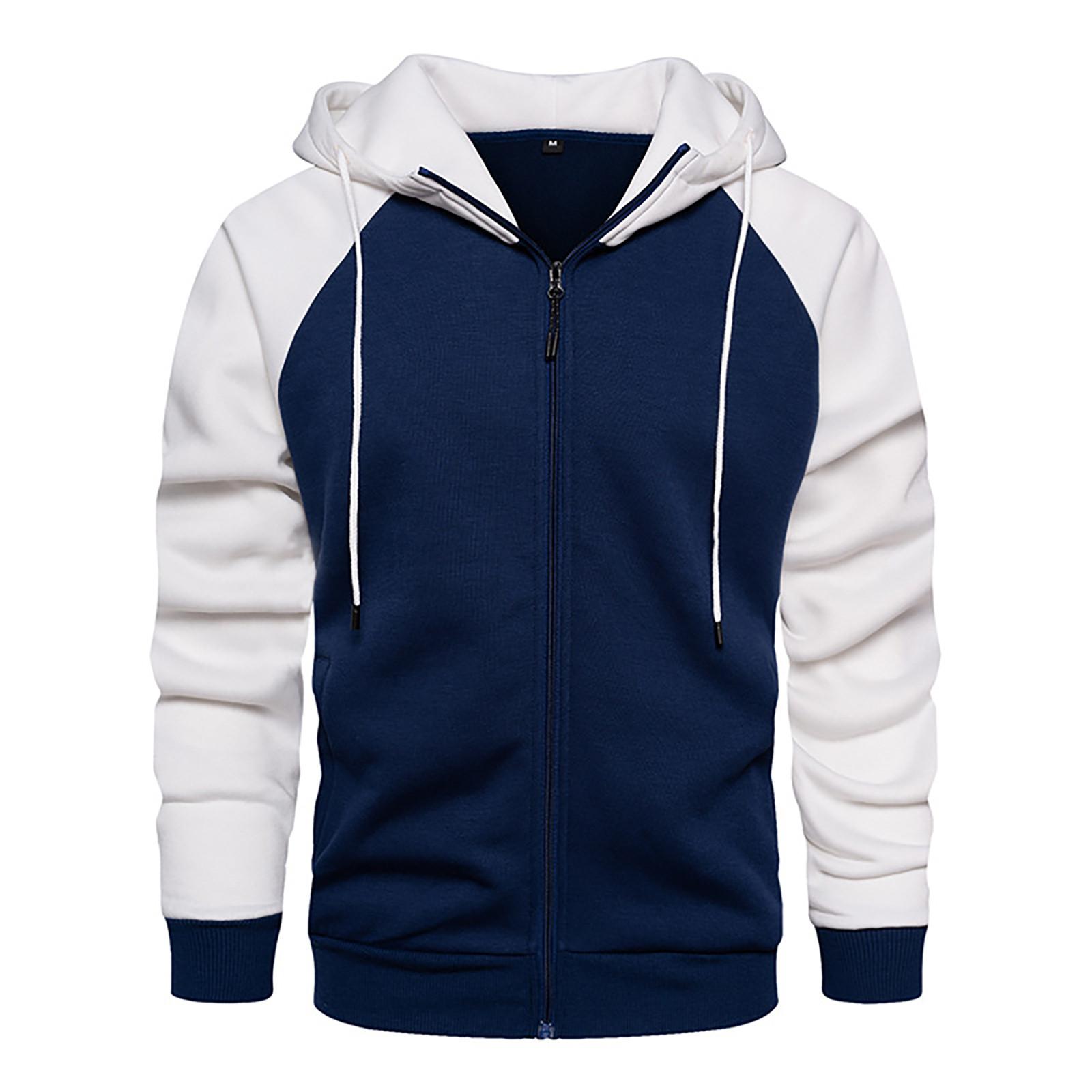 

Мужская повседневная камуфляжная спортивная толстовка с длинным рукавом на молнии с капюшоном, куртка, пальто M тёмно-синий