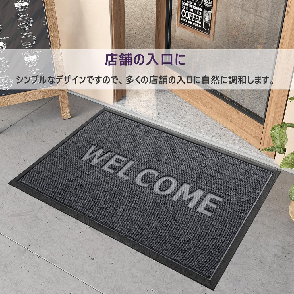 DEXI Entrance Mud Water WELCOME Welcome Door For Use Mat, Outdoor/Indoor, Remover, Absorbent, Anti-Slip, Durable, Washable, Mat, Stylish, Rubber,