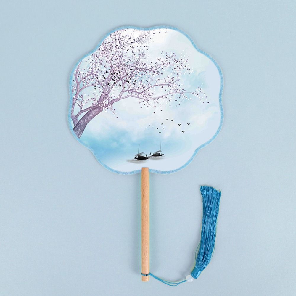 Tassels Embroidery Fan Handheld Silk Fan Ancient Chinese Style Round Fan  Home Decor