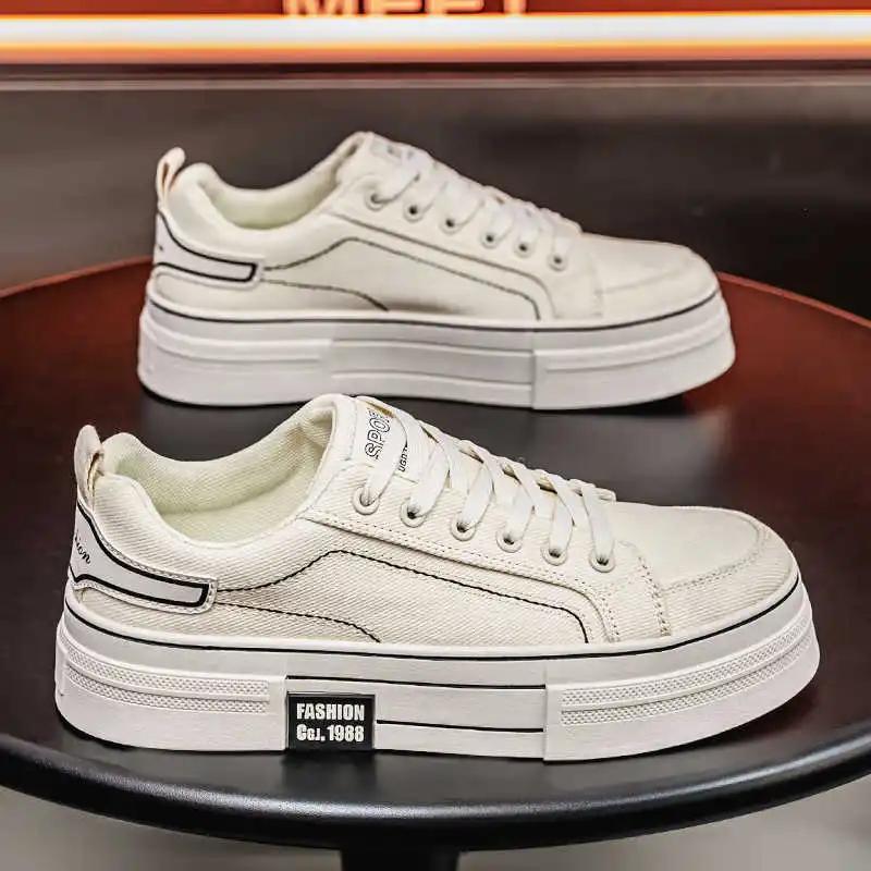 Round Tip Massive Men's Vulcanized Sneakers Woven Sports Shoes For Men Brand Snearkers For Man From China Cute