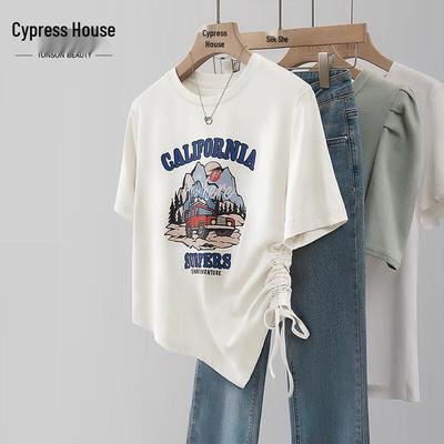 CYPRESS Damen Sommer 2026 Unregelmäßiges Grafikprint Kurzarm-T-Shirt