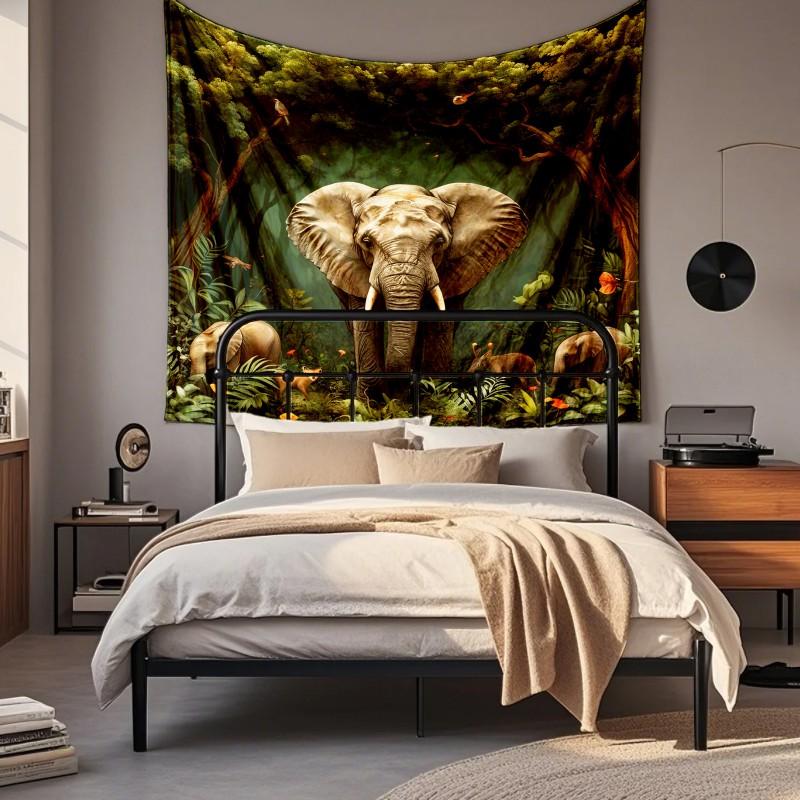 Boho Chic Wall Tapestry With Moon Phase Floral Starry Sky Design Bedroom Yoga Studio Decor