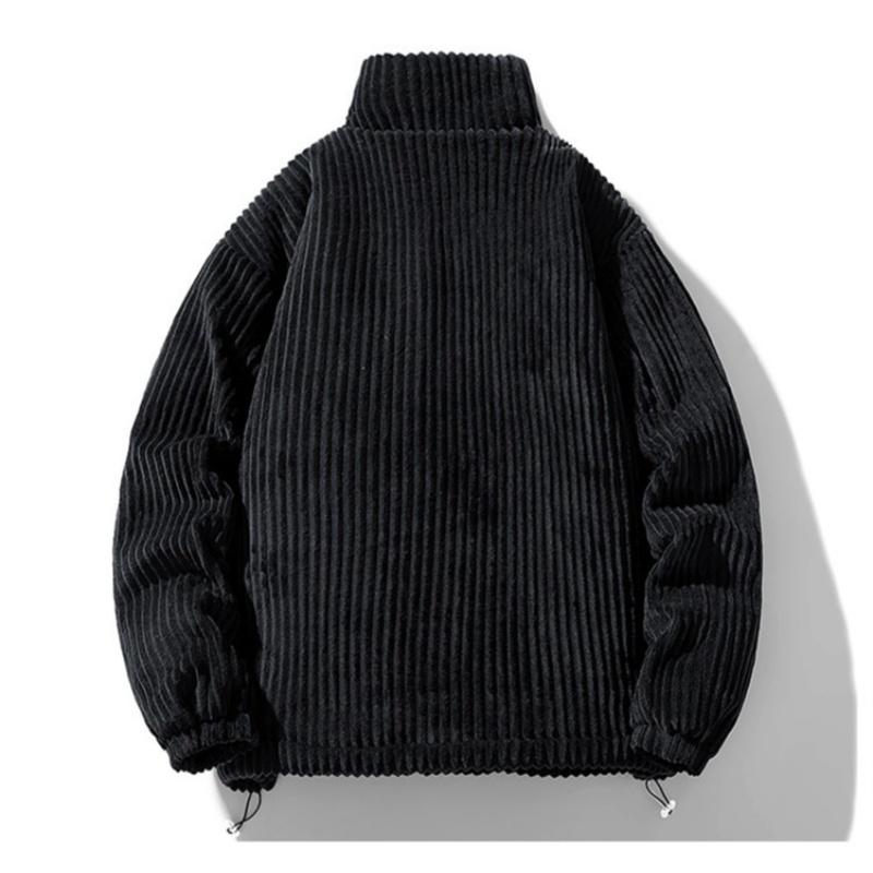 Autumn Winter Casual Parkas for Men Stand Collar Outerwear Corduroy Thicken Warm Jacket Cotton-padded Jacket Coat