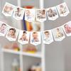 2Pcs 1st Birthday Baby Photo Banner for Newborn To 12 Months Monthly Milestone Photograph Bunting Garland Gender Neutral Picture Display Garlands for