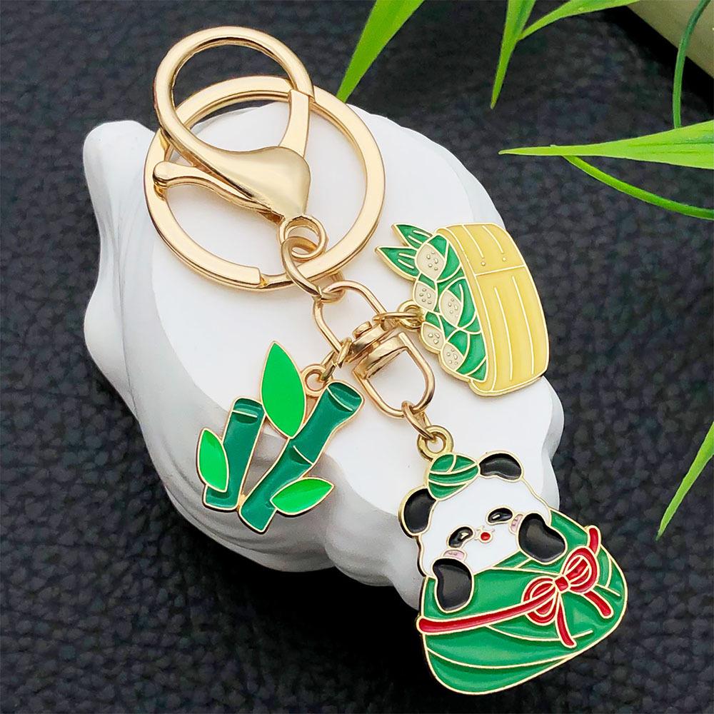 Cartoon Panda Zongzi Keychain - Cute Dragon Boat Festival Pendant for Backpack