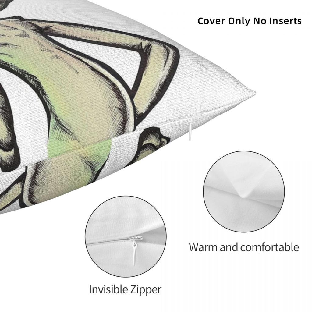 Paul The Alien Square Pillowcase Polyester Linen Velvet Pattern Zip Decorative Pillow Case Sofa Cushion Cover