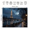Paris Eiffel Tower Night Tapestry, Aesthetic Wall Hanging for Bedroom & Dorm