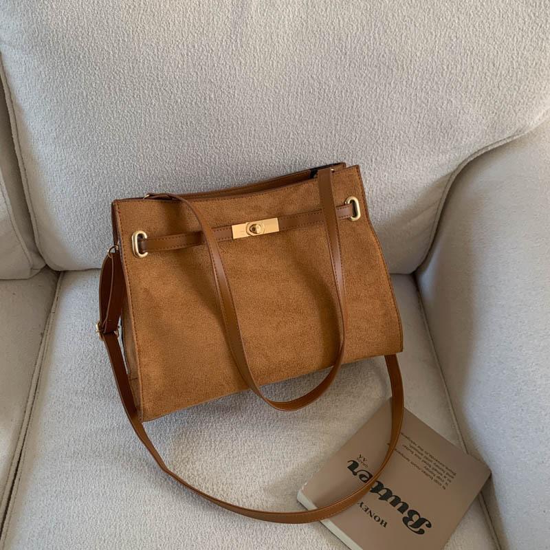 Retro schlichte Wildledertasche Tragetasche Damenmode hochwertig Messenger Bag vielseitige Pendler-Umhängetasche