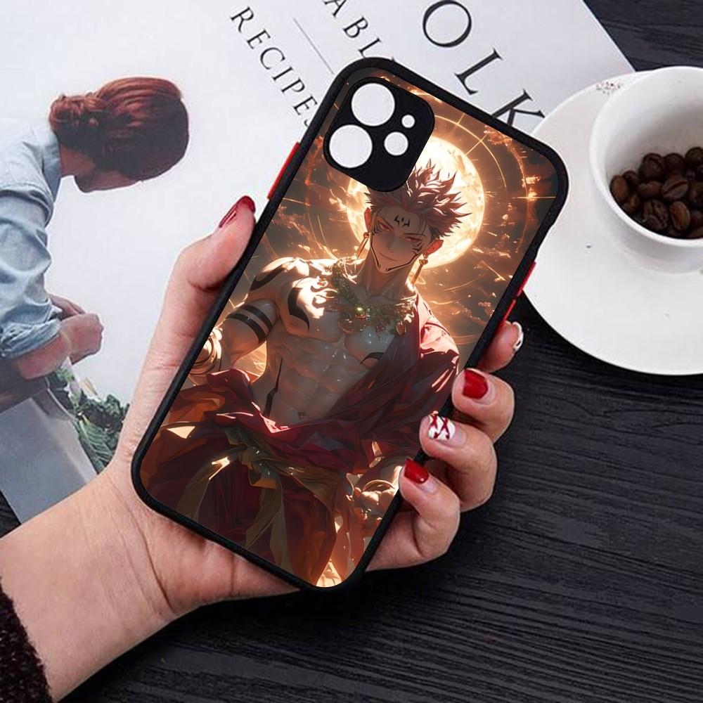 Jujutsu Kaisen Ryomen Sukuna Phone Case For IPhone 14 11 12 13 Mini Pro Max 8 7 Plus X XR XS MAX Translucent Matte Cover