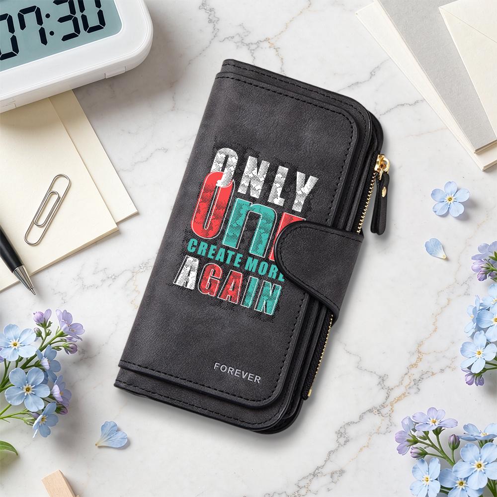 Trendy Printed Long Wallet Durable Casual Card Holder Portable Fashion Purse