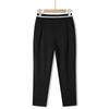 Pantalon pour femmes d'âge moyen et âgées, pantalon d'été sept quarts, pantalon droit pour maman, pantalon fin et ample à taille haute, pantalon décontracté ample
