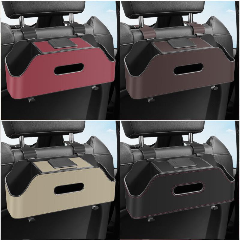 Car Backseat Organizer Storage Box 3 In 1 with Hook Auto Interior Decoration Drink Cup Tissue Phone Holder Travel Accessories