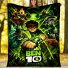 1pc Ben10 Theme Blanket - Digital Print, Polyester, Cozy for All Seasons, Perfect for Outdoor, Camping, and Travel