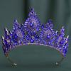 DIEZI Vintage Fashion Luxury Opal Rhinestone Crystal Tiara For Women Wedding Party Elegant Bridal Bride Crown Hair Accessories