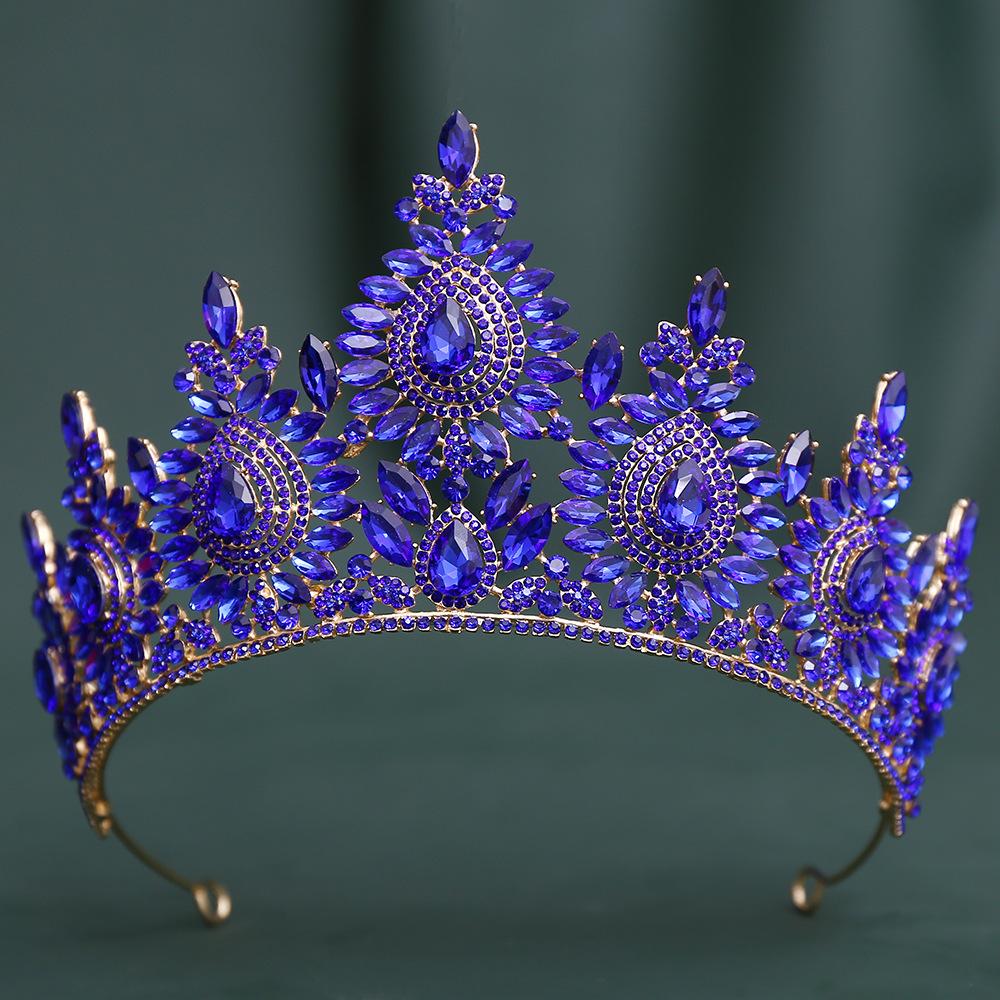 DIEZI Vintage Fashion Luxury Opal Rhinestone Crystal Tiara For Women Wedding Party Elegant Bridal Bride Crown Hair Accessories